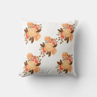 Coussin Fleurs rouges orange vintages florales