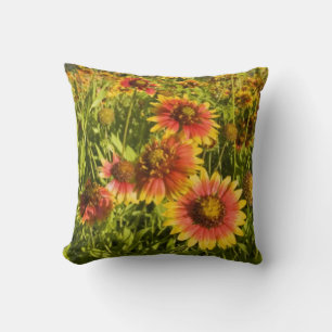 Coussin fleurs sauvages à roues à feu (Gaillardia pulche