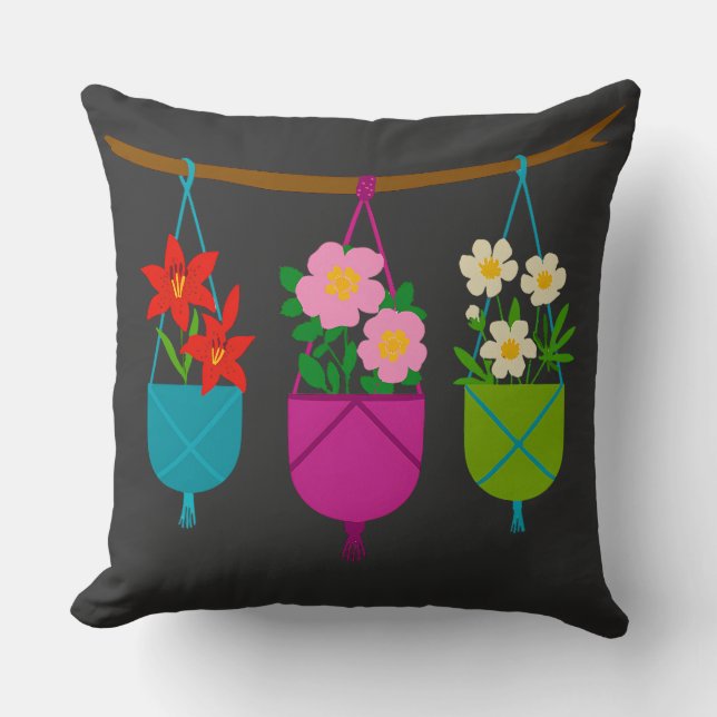 Coussin fleurs sauvages dans des planteurs dynamiques (Recto)