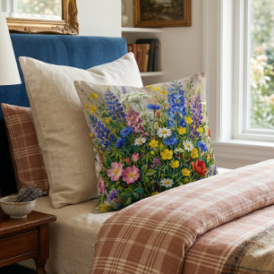 Coussin Fleurs sauvages de prairie estivale