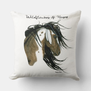Coussin Fleurs sauvages & Rêves de chevaux Art de capture