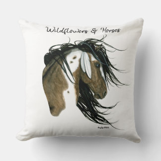 Coussin Fleurs sauvages & Rêves de chevaux Art de capture 