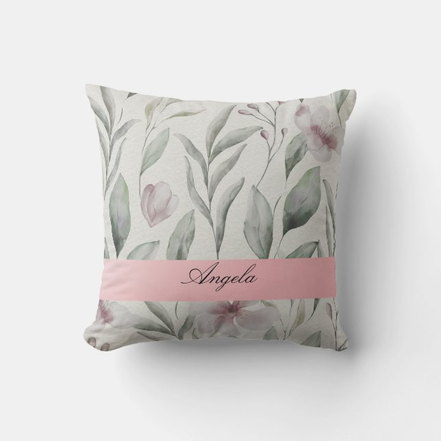 Coussin Fleurs Shabby Blush (Recto)