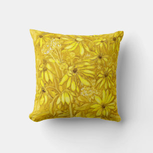 Coussin Fleurs Sunchoke Fleurs Sunchoke Jaune Doré Floral