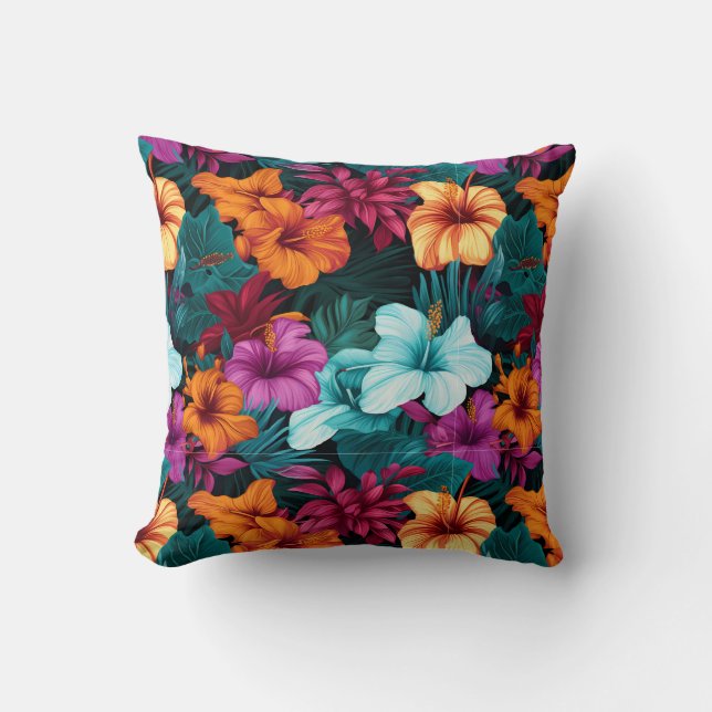 Coussin Fleurs Tropicales (Recto)