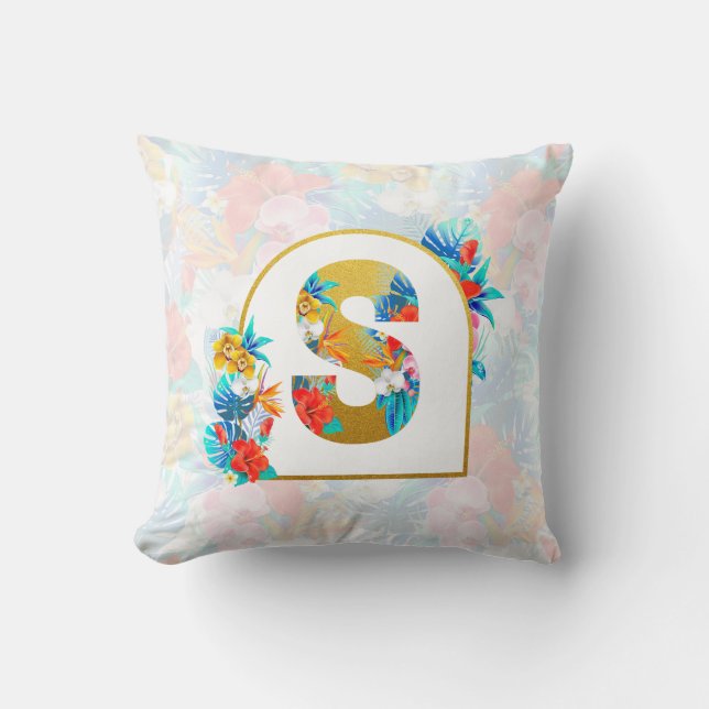 Coussin Fleurs tropicales Cadeaux de la fête nuptiale Mama (Recto)