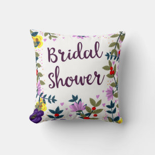 Coussin Fleurs Vintage pour Baby Shower de Mariée