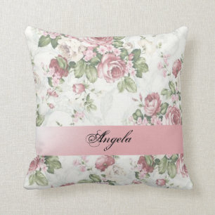 Coussin Fleurs Vintage Shabby Chic - Personnalisées
