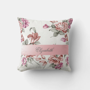 Coussin Fleurs vintages Chic Girly Personnalisées