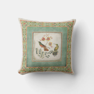 Coussin Fleurs vintages des colibris n de Chinoiserie