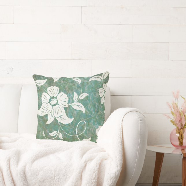 Coussin Fleurs vintages florales blanches (Canapé)