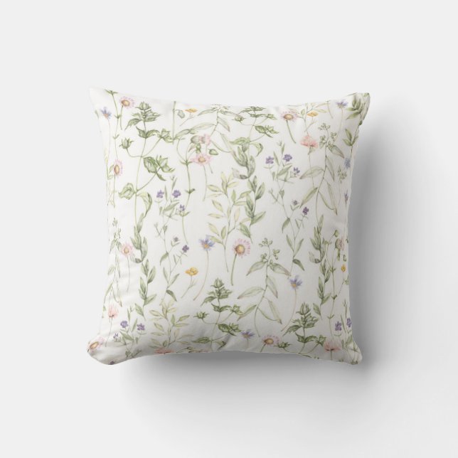Coussin Fleurs Vintages Pastel (Recto)