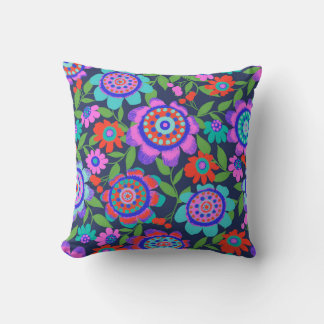 Coussin Fleurs vives et audacieuses