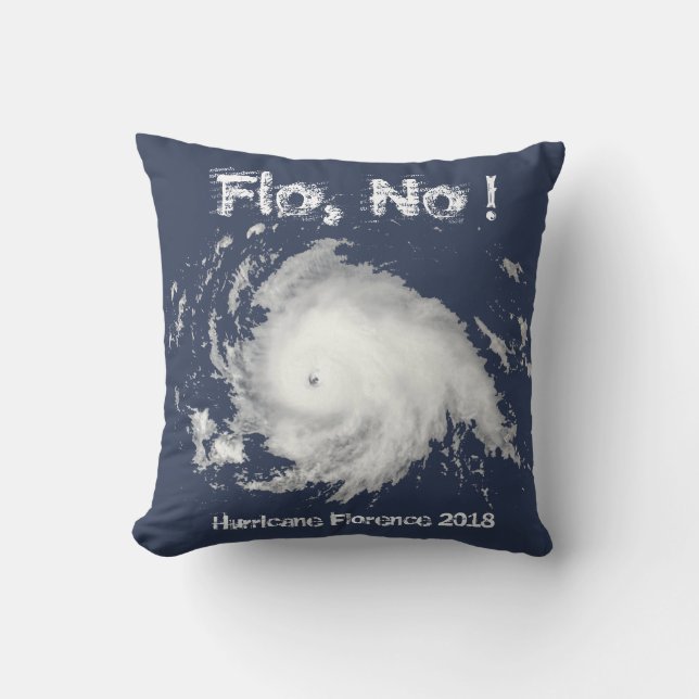 Coussin Flo, non ! Ouragan Florence 2018 (Recto)