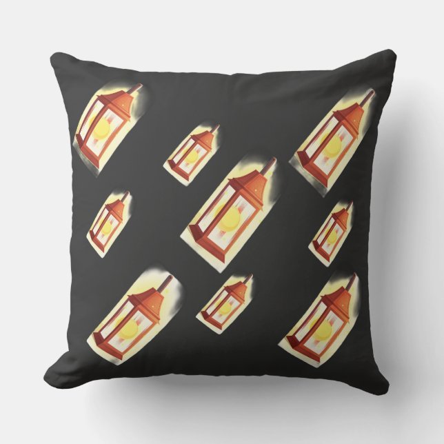 Coussin Floating Lantern Glow Pattern Cozy Aesthetic Decor (Recto)