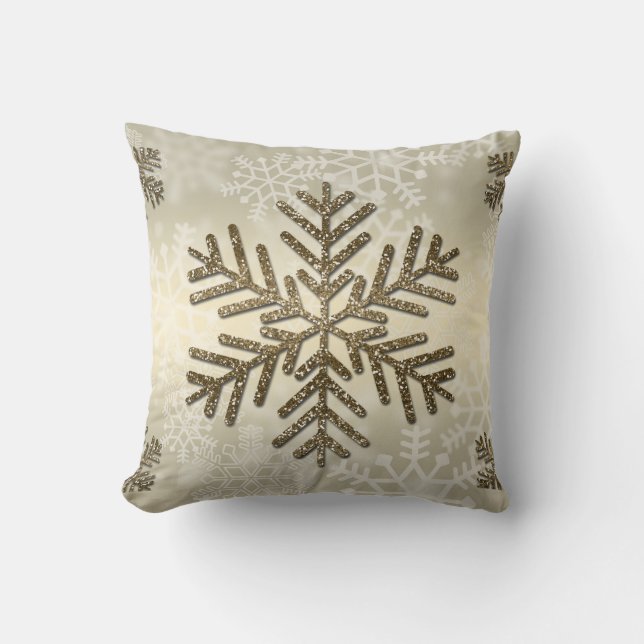 Coussin Flocon de neige de vacances avec Parties scintilla (Recto)
