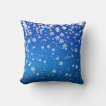 Coussin Flocons de Neige Bleus