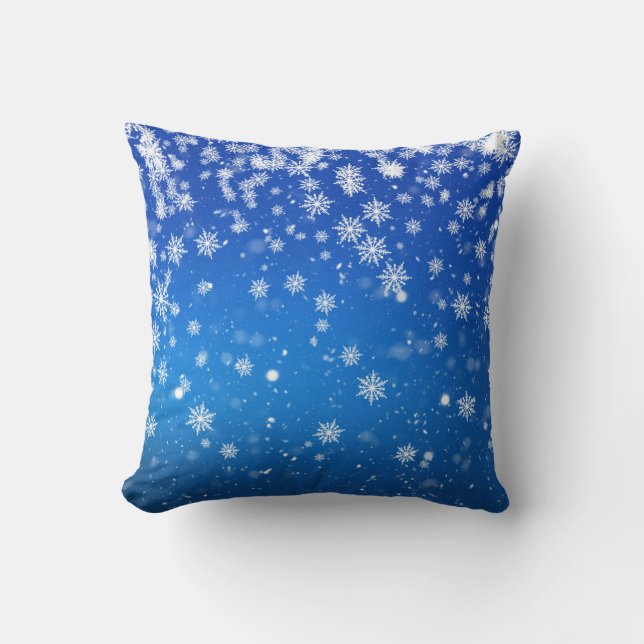 Coussin Flocons de Neige Bleus (Recto)