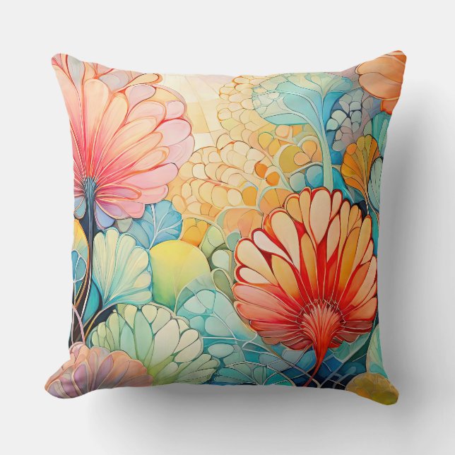 Coussin Flora 5 Floral Pastel Jeu d'oreiller (Recto)