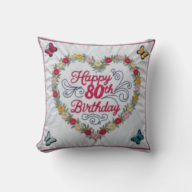 Coussin Floral 80e Anniversaire Jeu d'oreiller : Une flora (Recto)