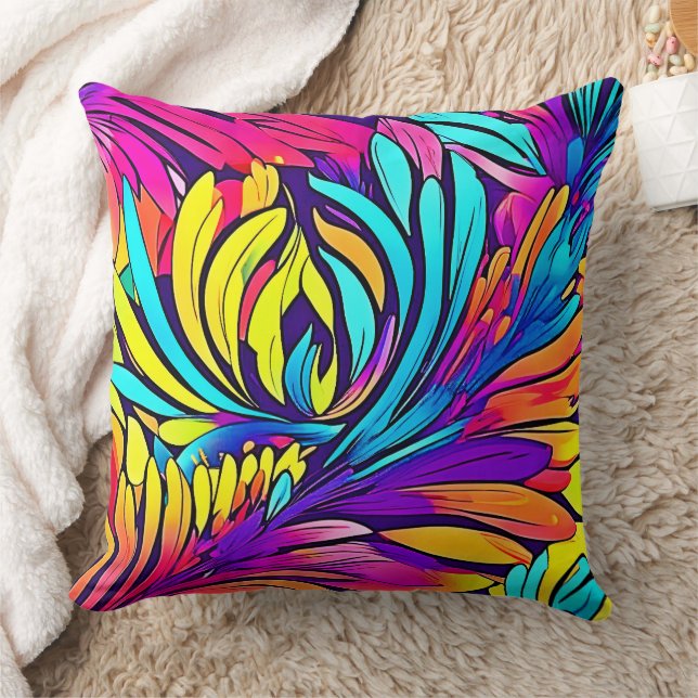 Coussin Floral Abstrait vibrant (Couverture)