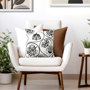 Coussin Floral Art déco rétro