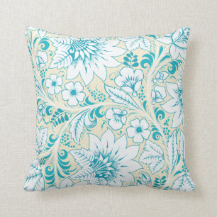 Coussin Floral bleu-clair