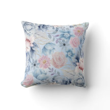 Floral Bleu Et Rose Marine