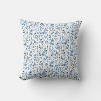 Coussin Floral bleu français