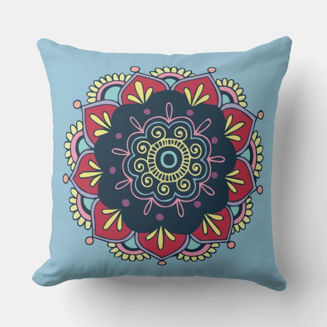 coussin floral bohème (Recto)