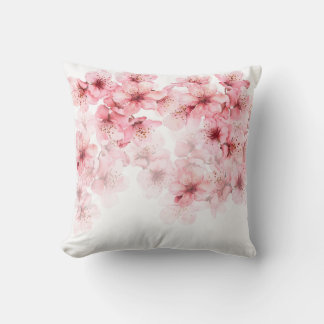 Coussin Floral Cherry Blossoms Pink White
