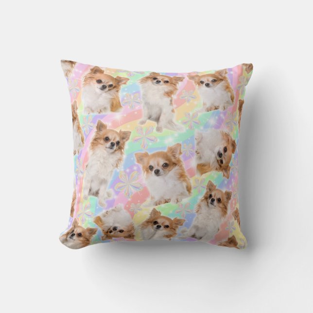 Coussin Floral Chihuahua (Recto)