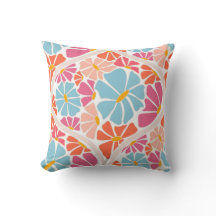 Floral coloré | Couvre-oreiller à lancer