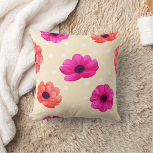 Coussin floral crème