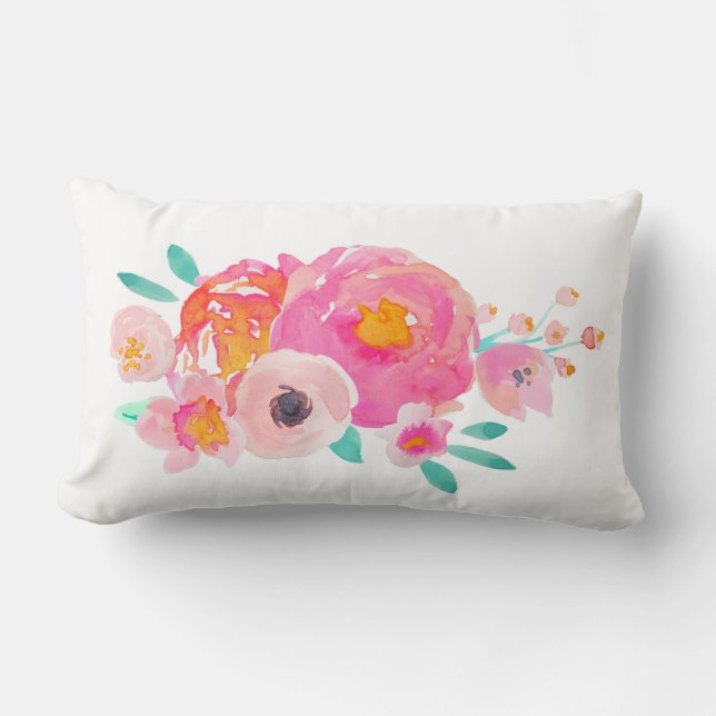 Coussin floral d'aquarelle de fleur d'Indy (Recto)