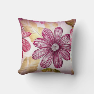 Coussin floral de croquis d'art gras
