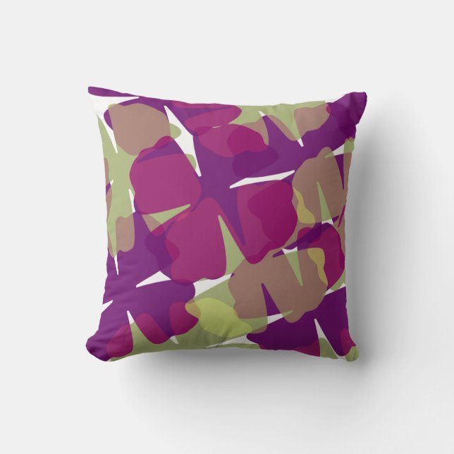 Coussin floral de MoJo d'Américain de Camo (Recto)
