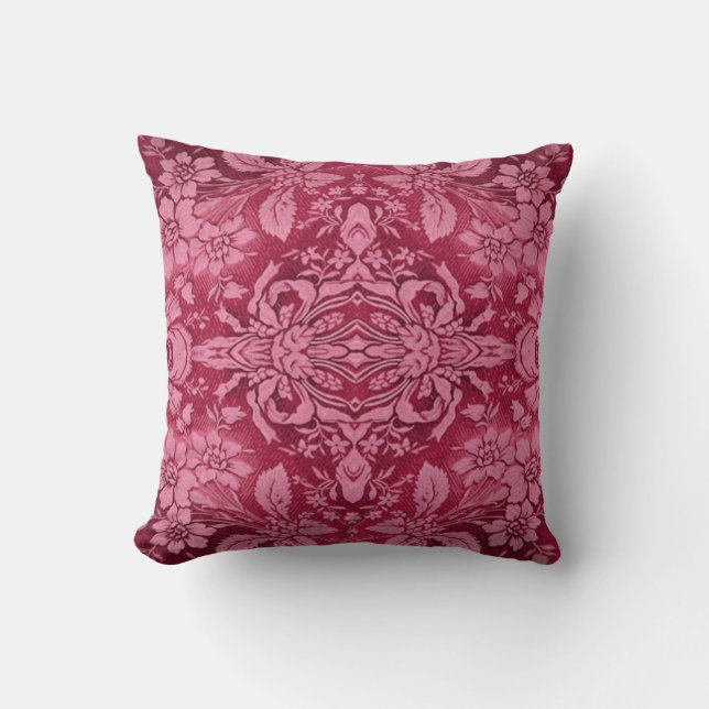 Coussin floral de MoJo de motif de grenat (Recto)