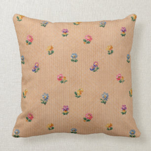Coussin floral de motif de papier peint français