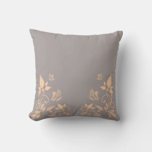 Coussin floral de papillon de corail