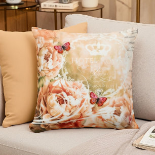 Coussin Floral de pêche doux