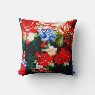 Coussin Floral d'hiver des années 1980