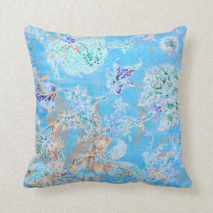 Coussin Floral en pastel bleu mignon