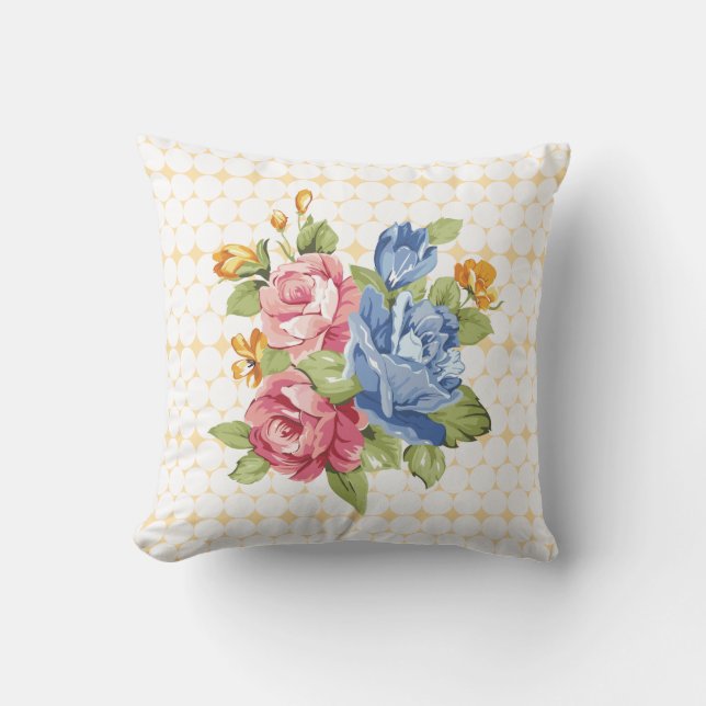 Coussin Floral et perles (Recto)