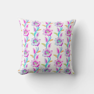 Coussin Floral Faux Broderie Motif tropical