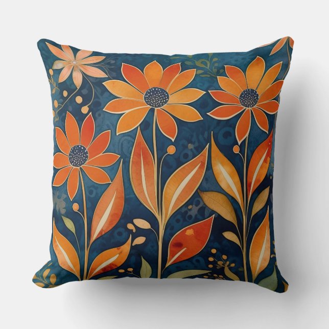 Coussin Floral Golden Twilight (Recto)