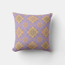 Floral Grid Throw Pillow