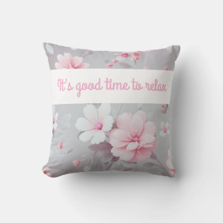 Coussin Floral gris