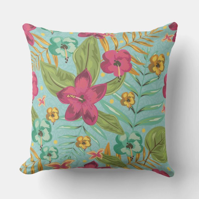 Coussin Floral Hawaïen extérieur (Recto)