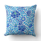 Floral Jacobéen , Navy et Cerulean Blue